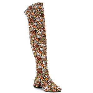 Chelsea & Violet ZIGGY Floral Printed Over the Knee Boots